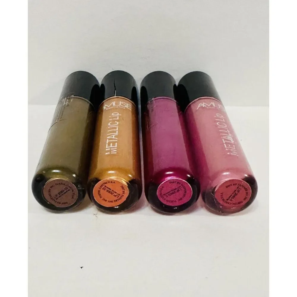 4x AMUSE Metallic Lip Liquid Lipstick Gloss Assorted Colors New Sealed
